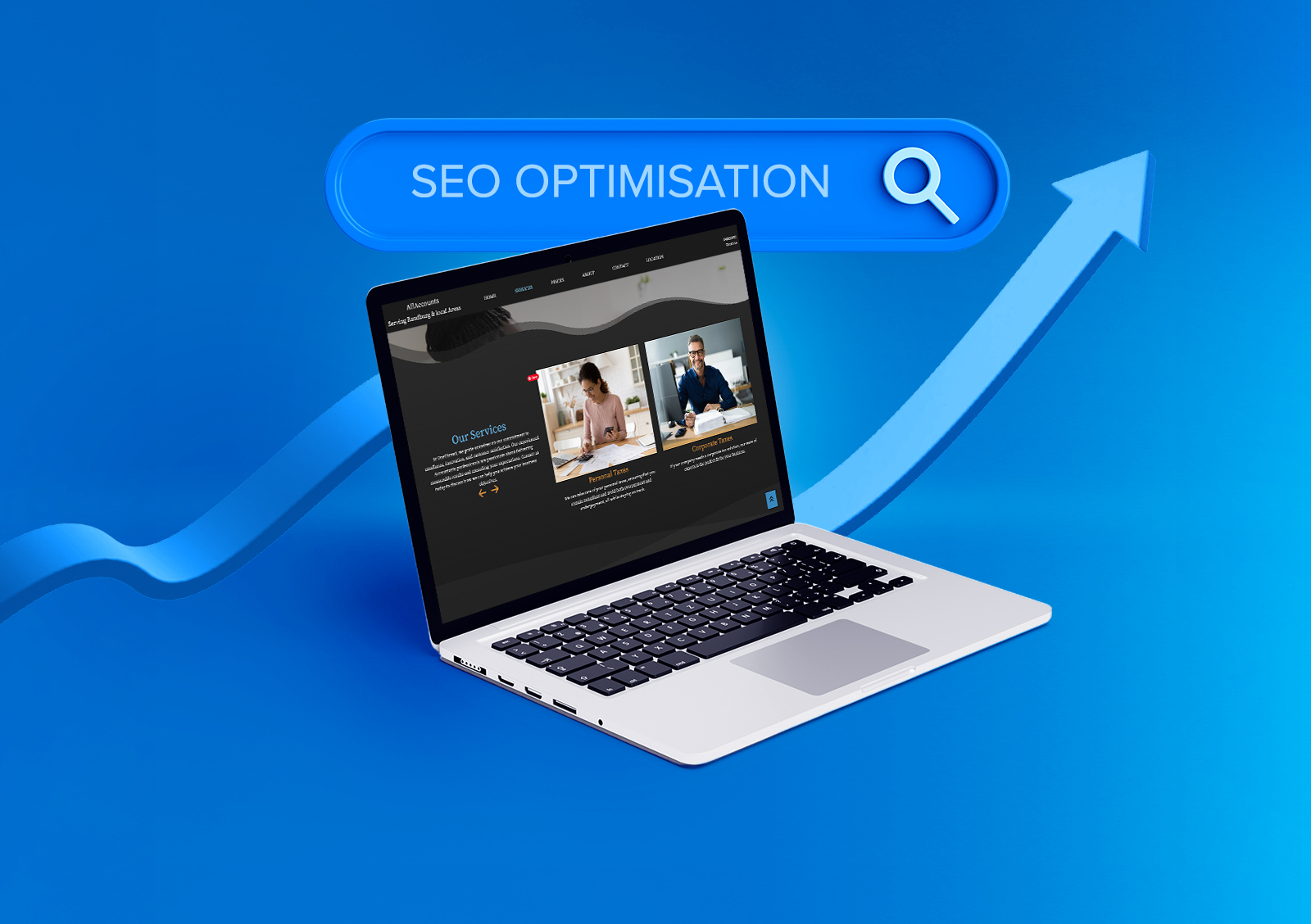 SEO Optimisation — free company website builder with built-in web design for small businesses