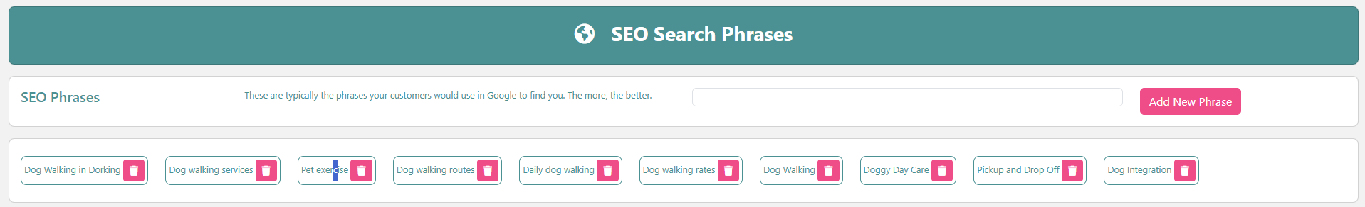 website builder with Tec Nut websites. Image or the user keywords area